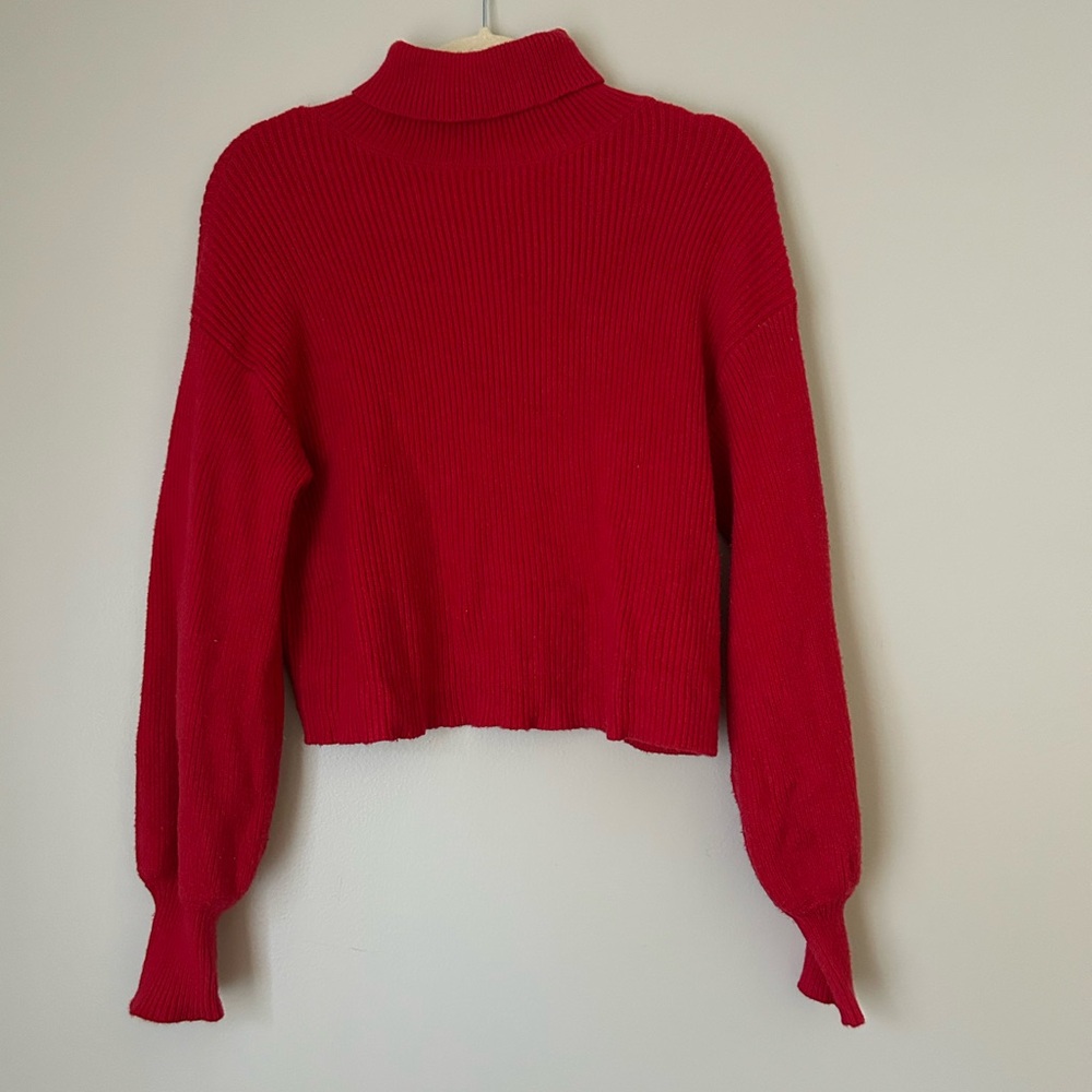 Miami Vibrant Red Cowl Neck Sweater
